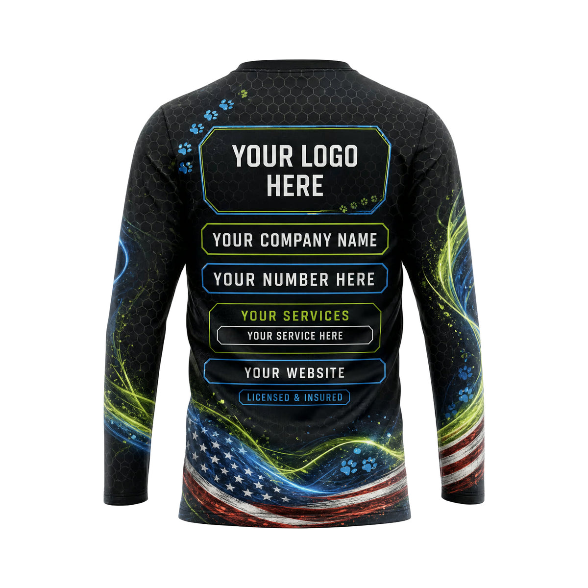 DWN009 - Custom Dog Walking Shirt - Niche Color Dominant - back