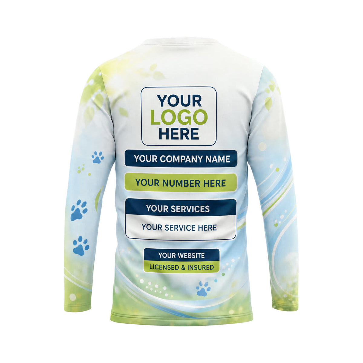 DWN020 - Custom Dog Walking Shirt - Fresh Bright Element - back