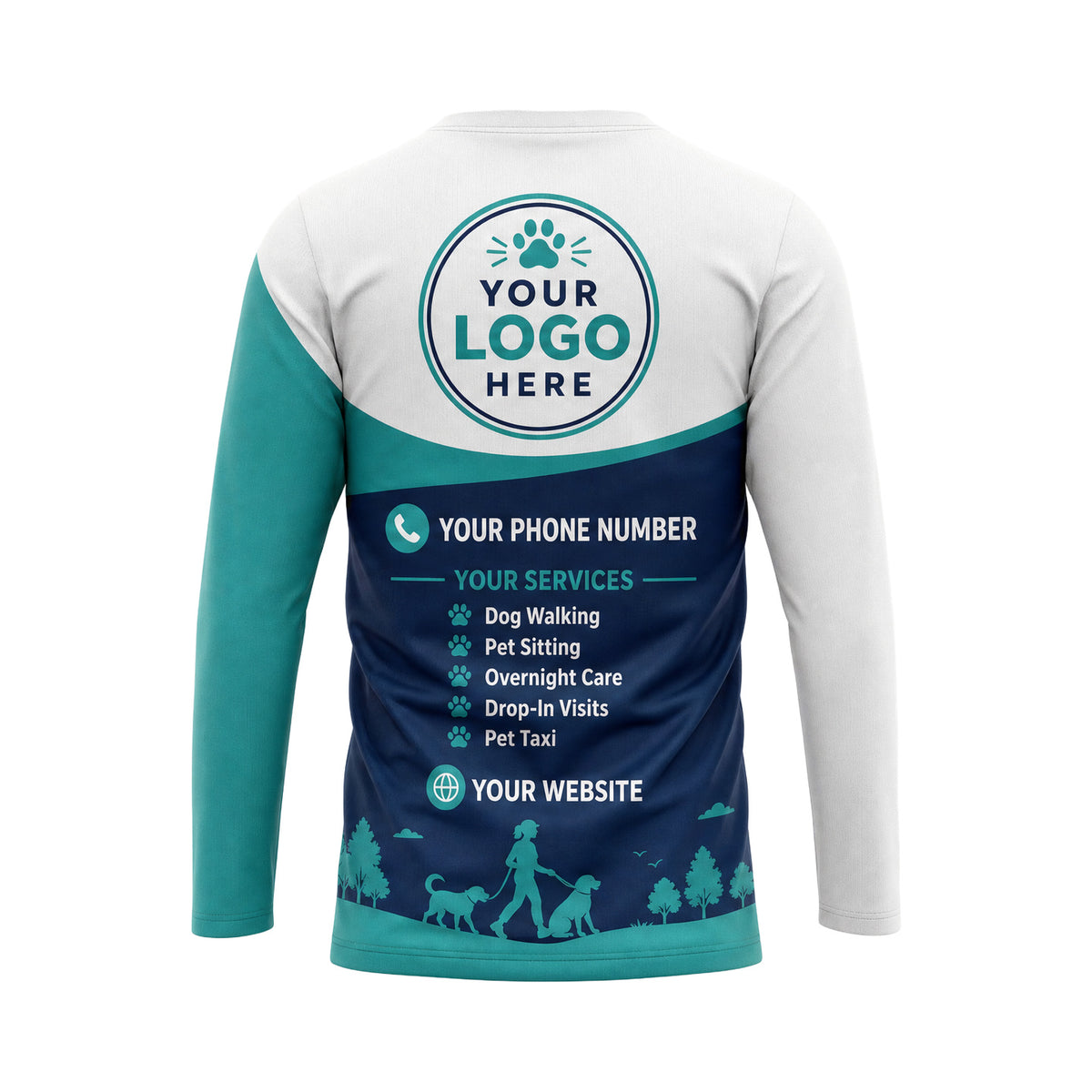 DWN029 - Custom Dog Walking Shirt - Flat Vector - back