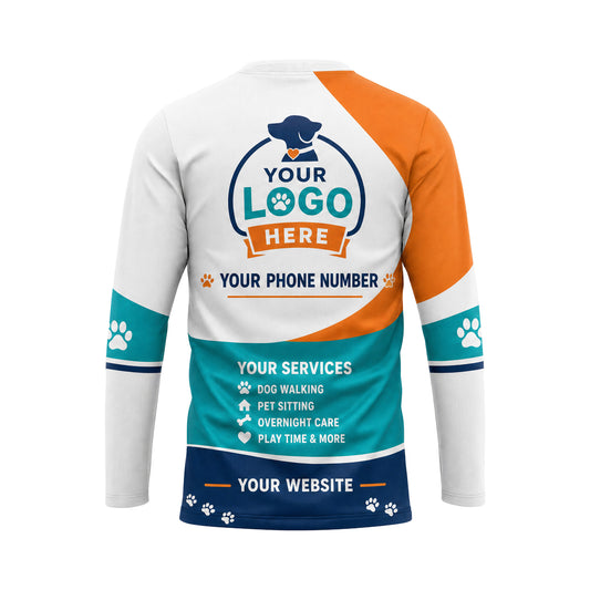 DWN032 - Custom Dog Walking Shirt - Flat Vector - back