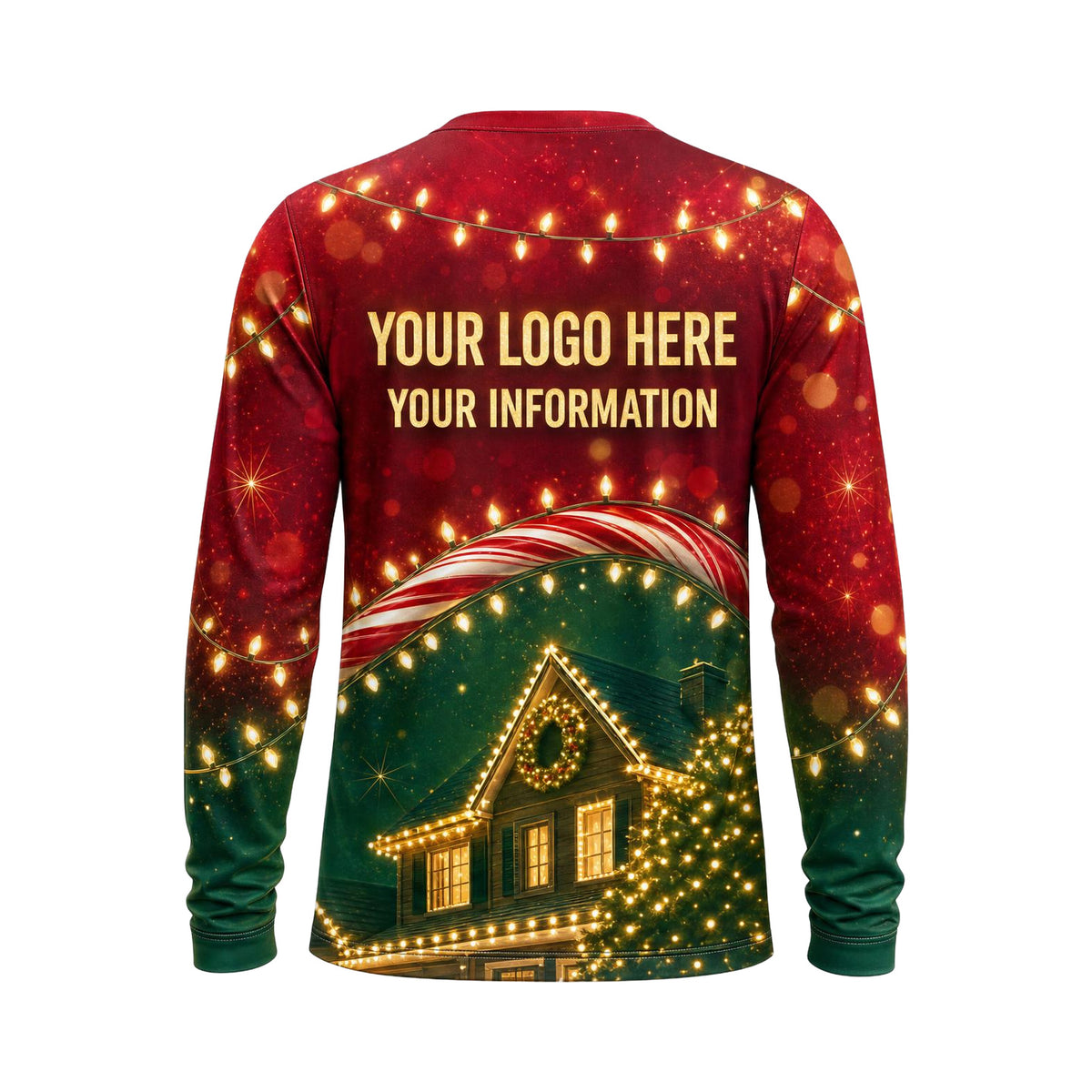 Classic Christmas Roofline custom holiday lighting shirt HLN017 - back