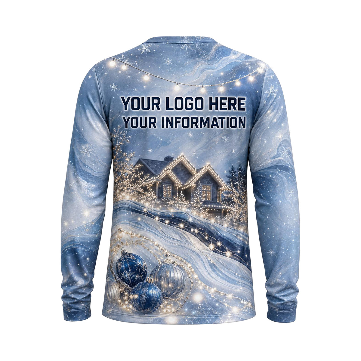 Silver Snowy Manor custom holiday lighting shirt HLN019 - back