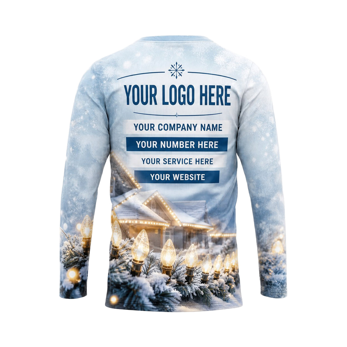 Snowy White Christmas House custom holiday lighting shirt HLN031 - back