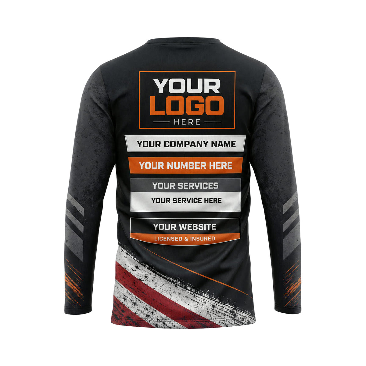 JRN014 - Custom Junk Removal Shirt - Star Field Shoulder - back