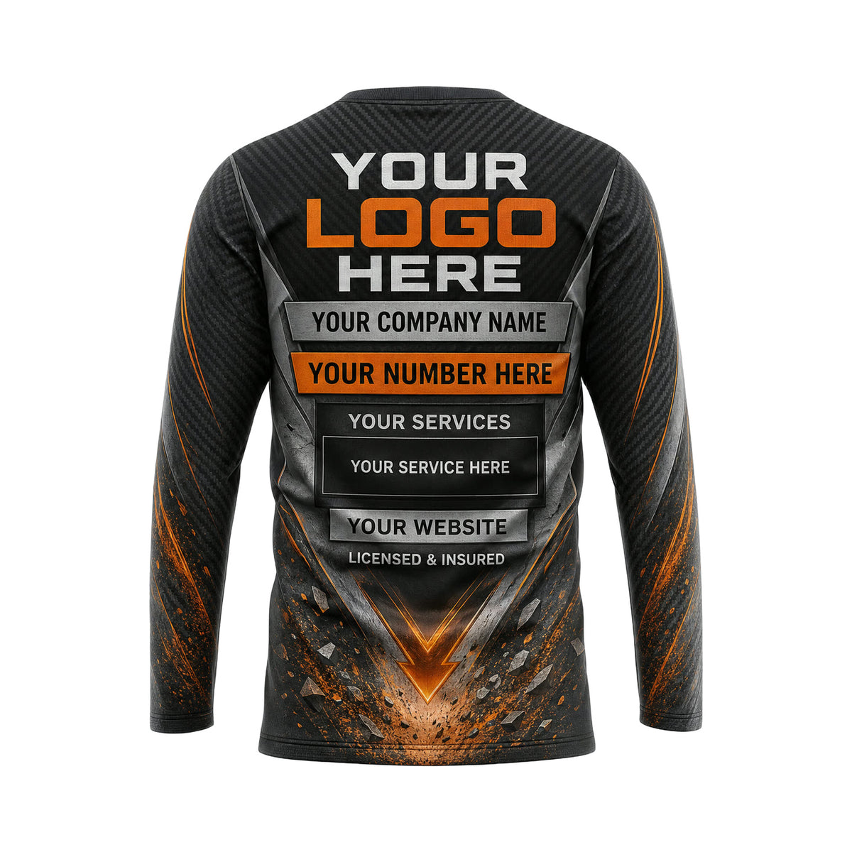 JRN016 - Custom Junk Removal Shirt - Carbon V Flow - back