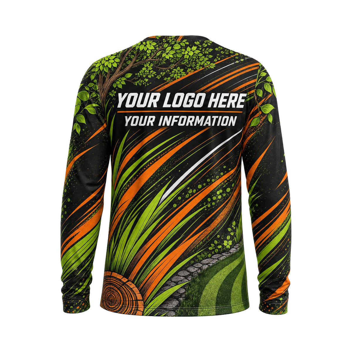 Orange Turf Trail custom lawn care shirt LCGP0033 - back