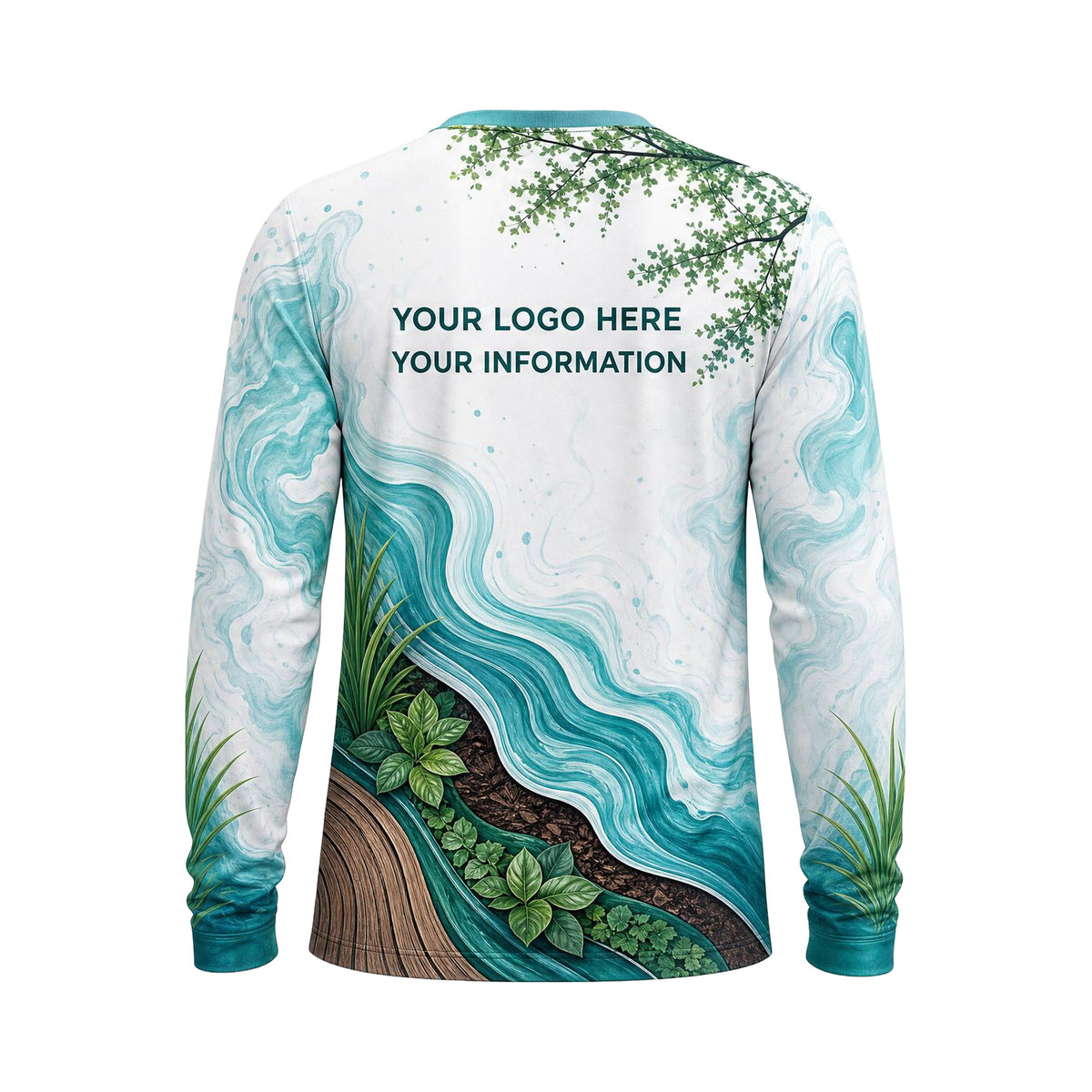 Teal Garden Flow custom lawn care shirt LCGP0035 - back
