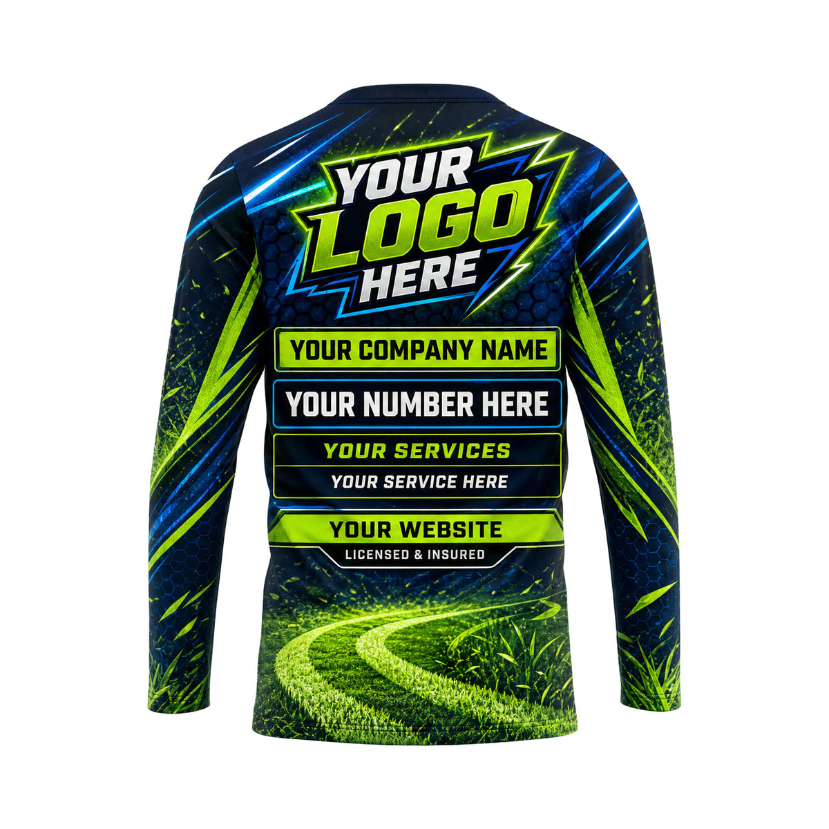 LCN017 - Custom Lawn Care Shirt - Industry Effect Full Wrap - back