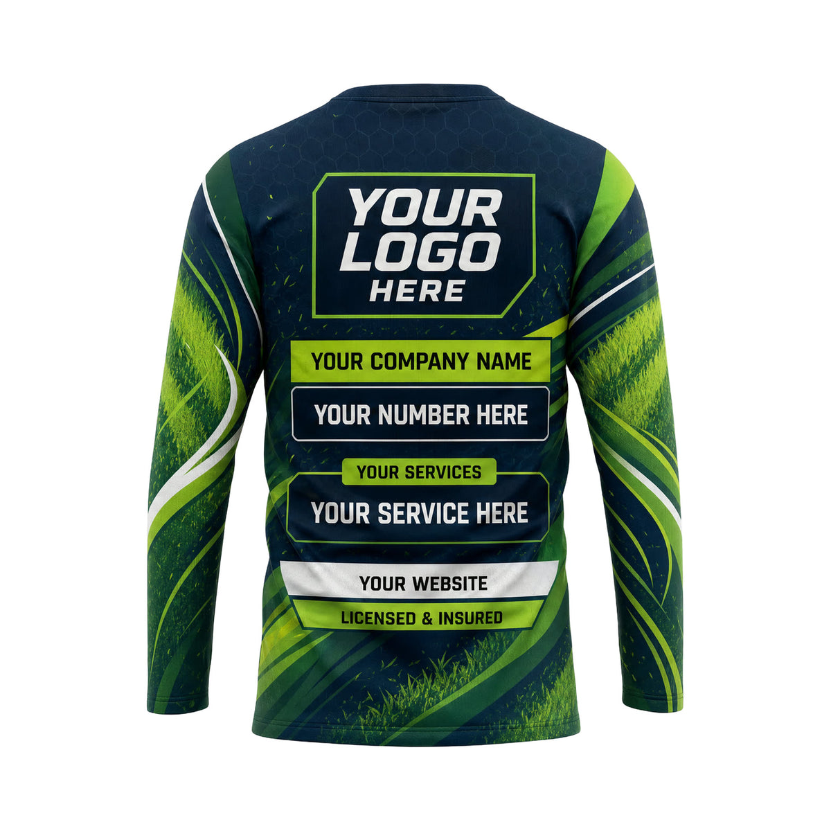 LCN023 - Custom Lawn Care Shirt - Full Wrap Flow - back