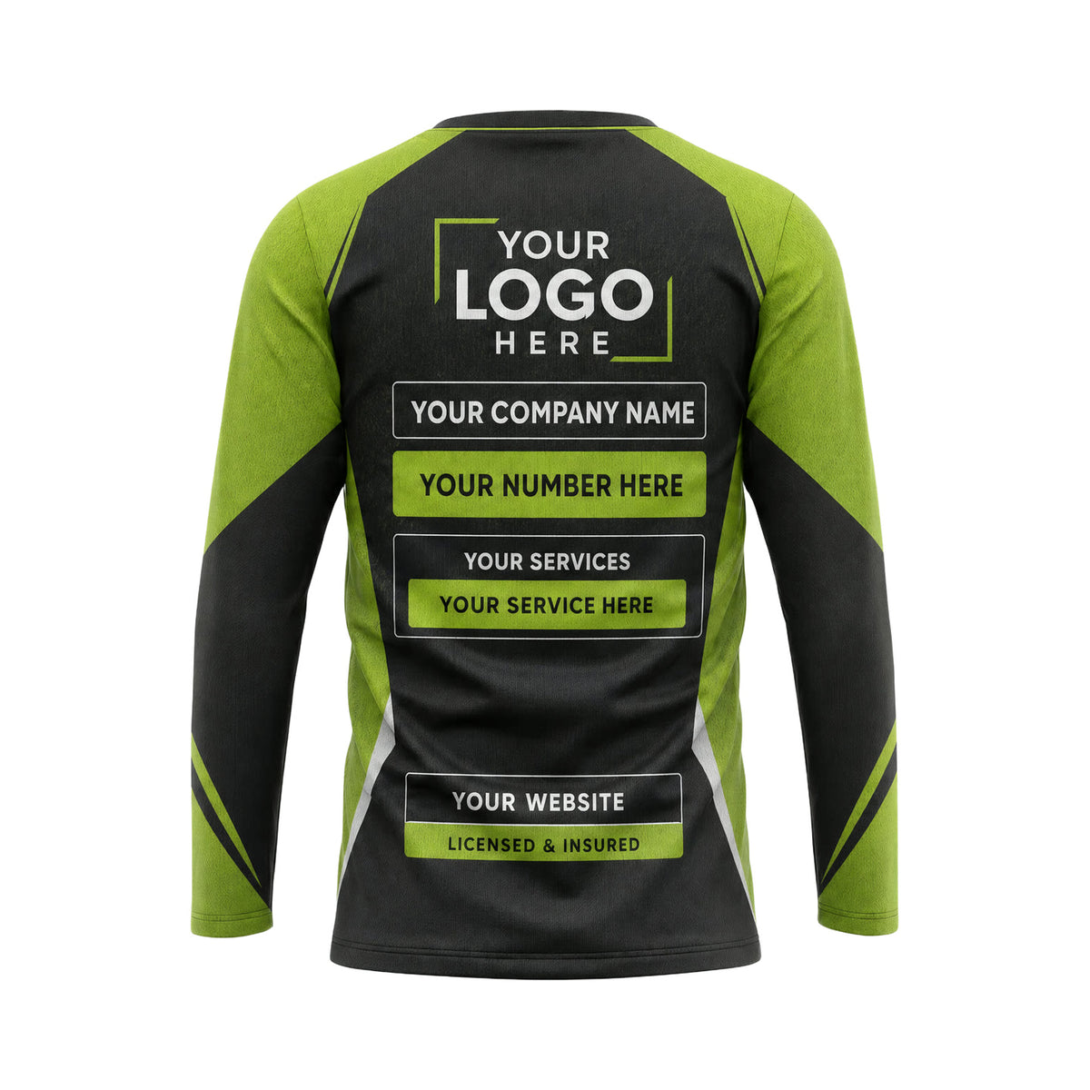 LCN024 - Custom Lawn Care Shirt - Two Tone Panels - back