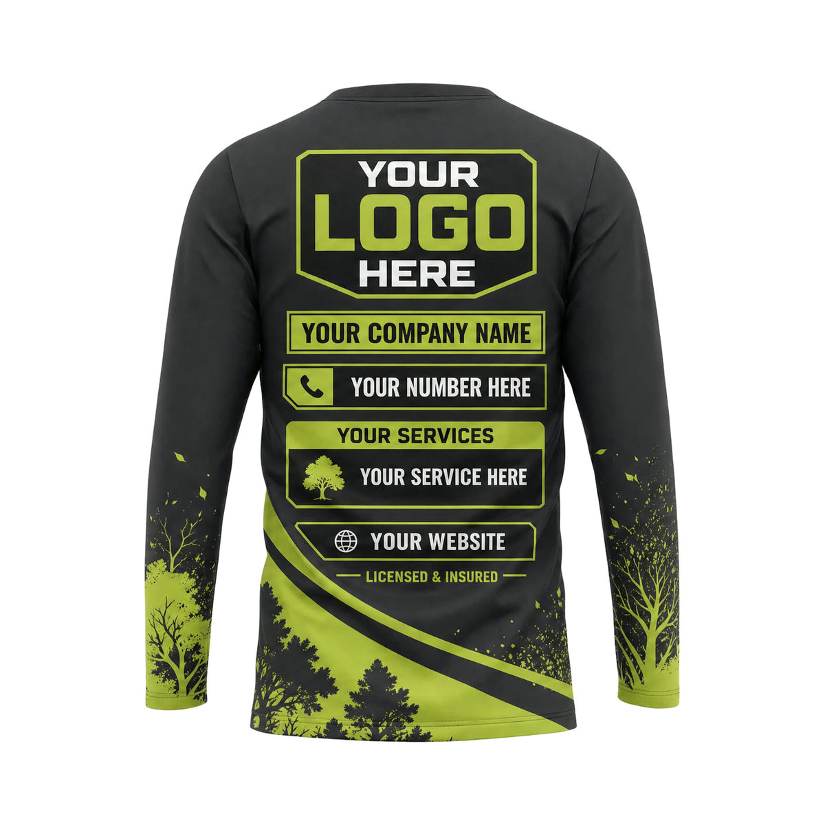 LCN029 - Custom Lawn Care Shirt - Double Curve Sport - back