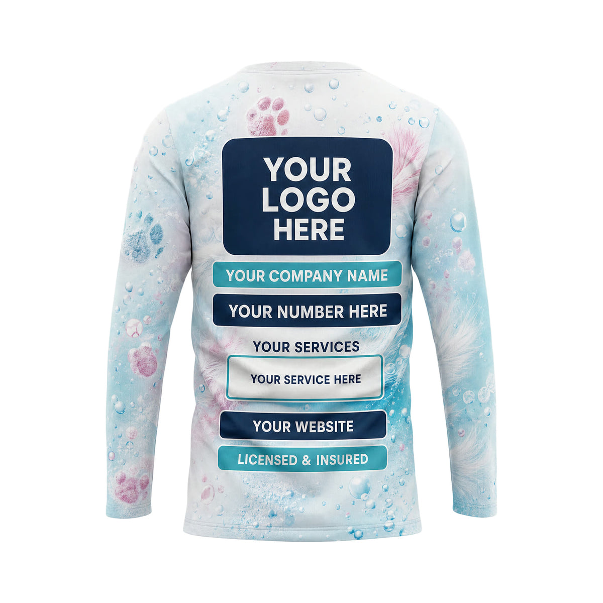 PGN021 - Custom Pet Grooming Shirt - Organic Particle Field - back