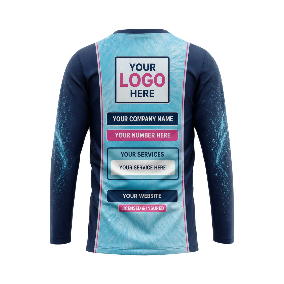 PGN026 - Custom Pet Grooming Shirt - Thin Vertical Piping - back