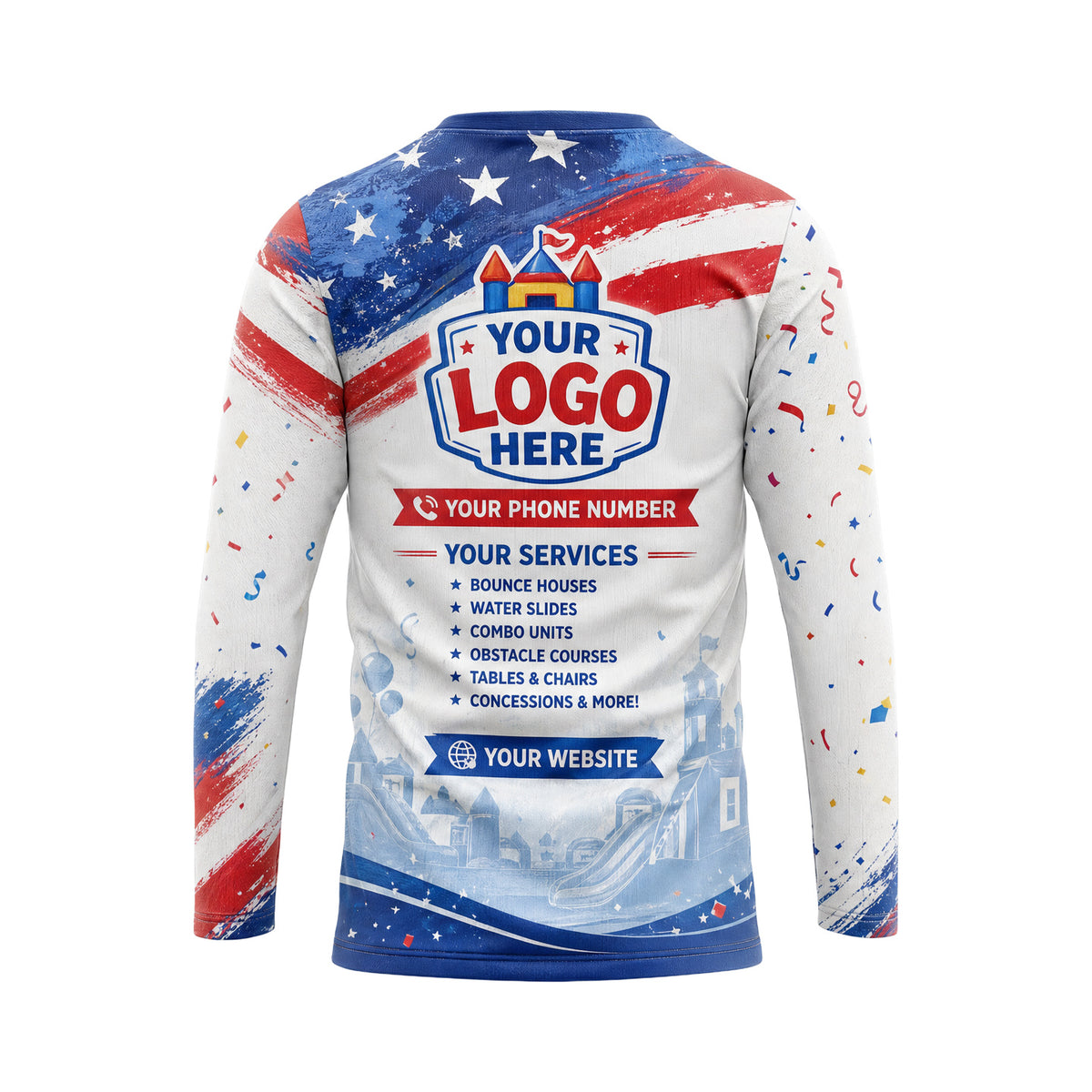 PRN006 - Custom Party Rental Shirt - Patriot - back