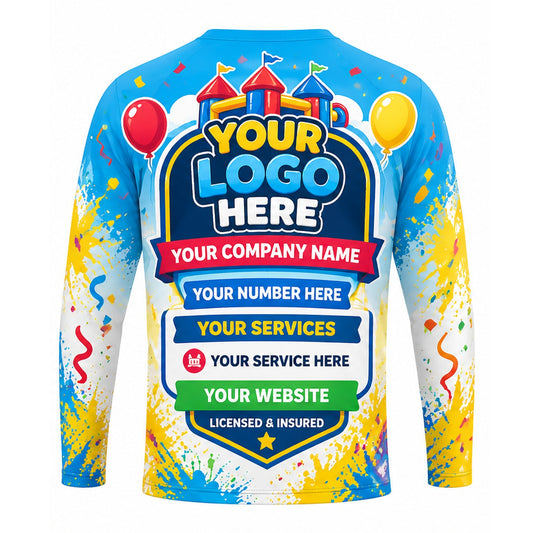 PRN036 - Custom Party Rental Shirt - Bear Buddy Bounce House Mascot - back