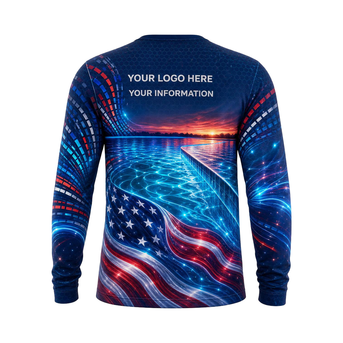 Patriot Night Current custom pool cleaning shirt PSN066 - back