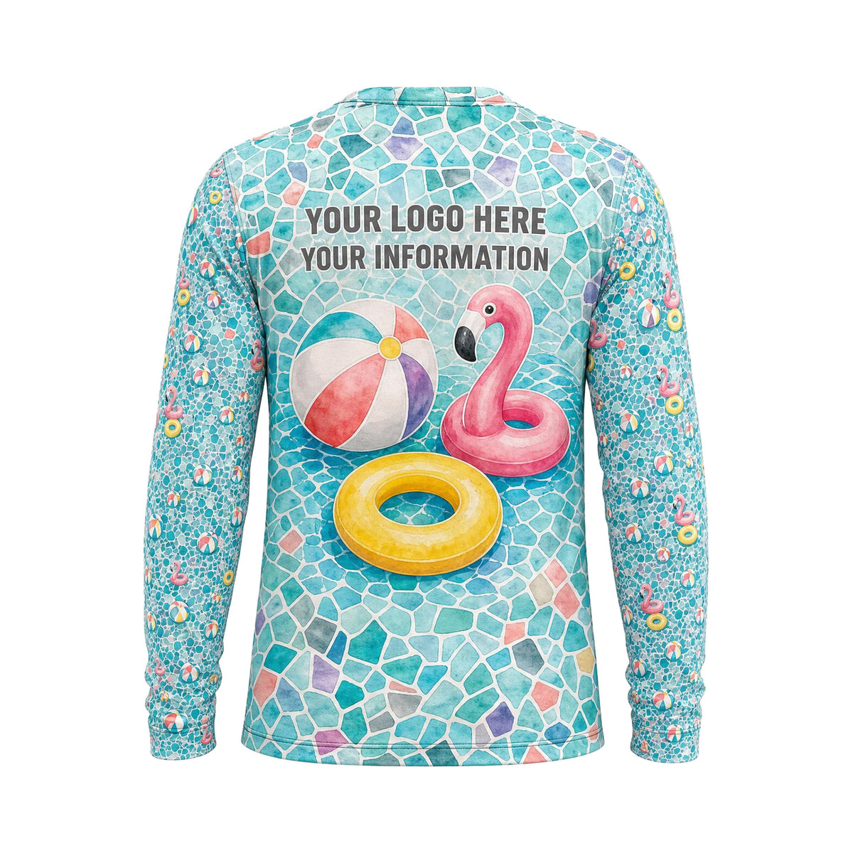 Mint Pool Float Party custom pool cleaning shirt PSN077 - back