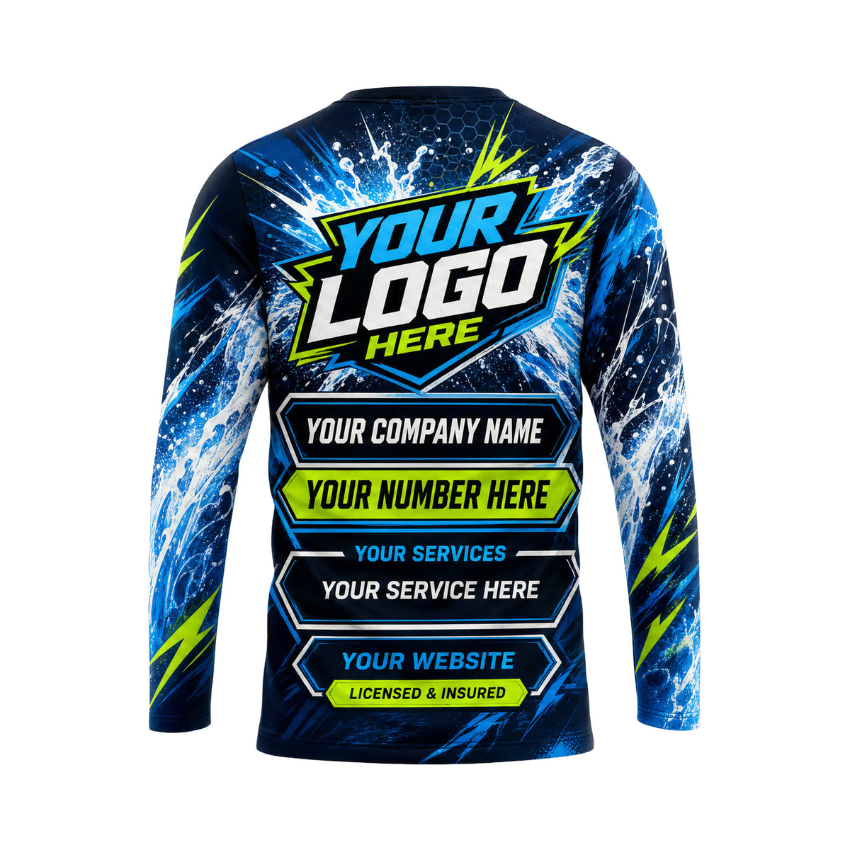 PWN002 - Custom Pressure Washing Shirt - Industry Effect Front - back
