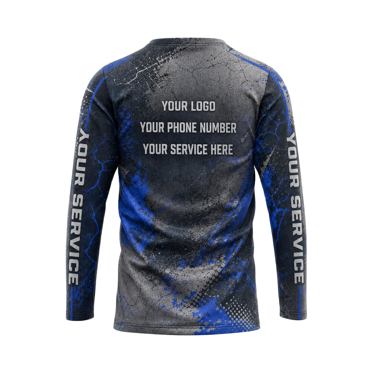 RFN003 - Custom Roofing Shirt - Royal - back