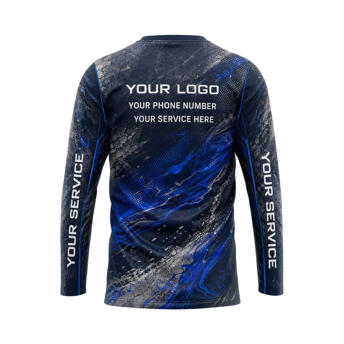 RFN005 - Custom Roofing Shirt - Royal - back