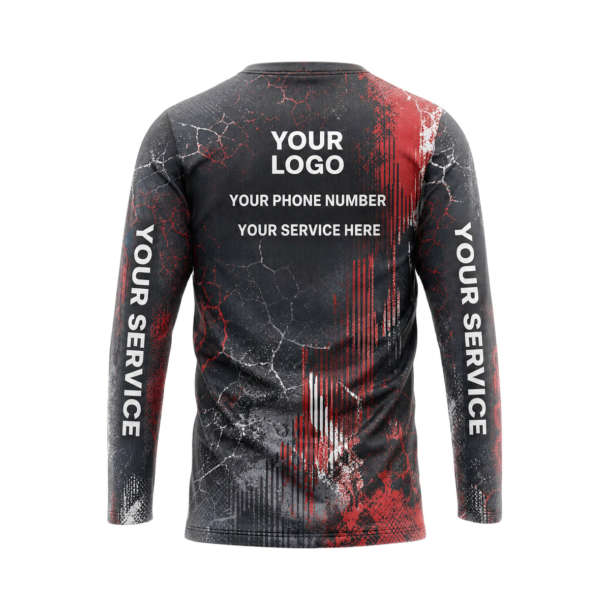 RFN010 - Custom Roofing Shirt - Crimson - back