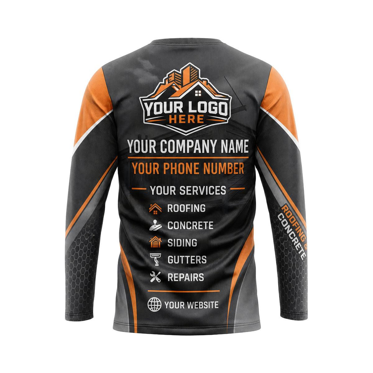 RFN015 - Custom Roofing Shirt - Sport Side - back