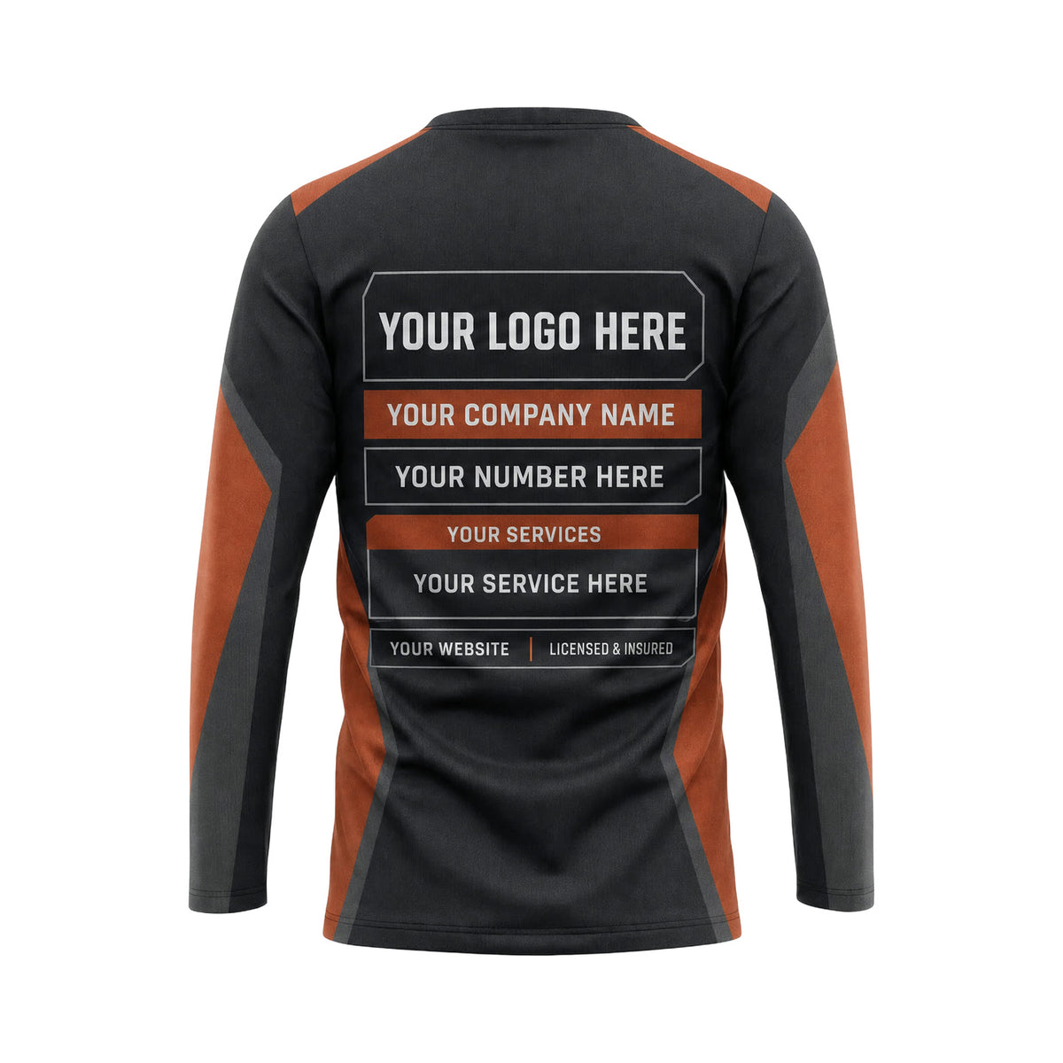 RFN040 - Custom Roofing Shirt - Two Tone Panels - back