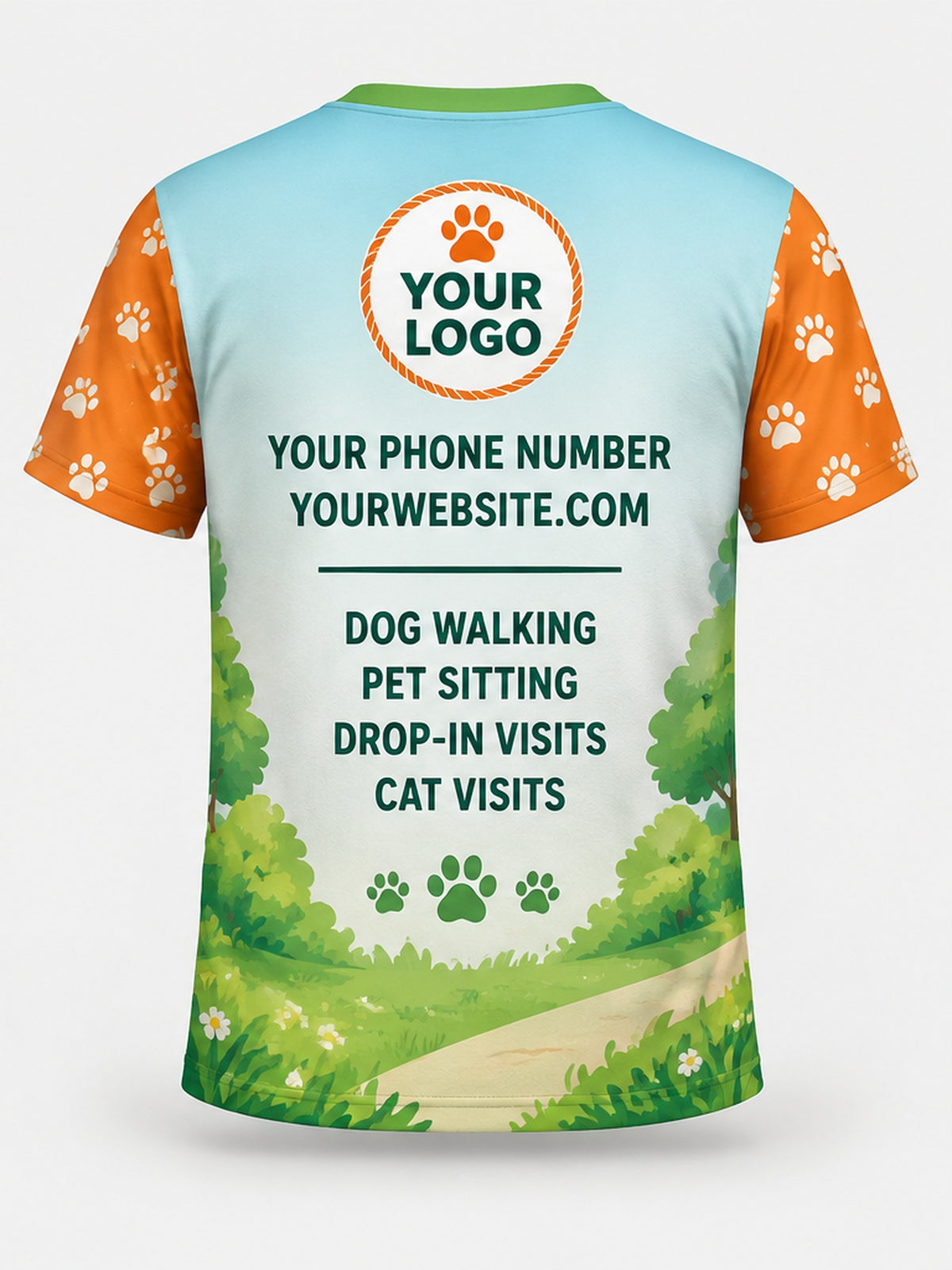 PDW007 - Custom Pet Care Shirt - Corgi Park Stroll - back