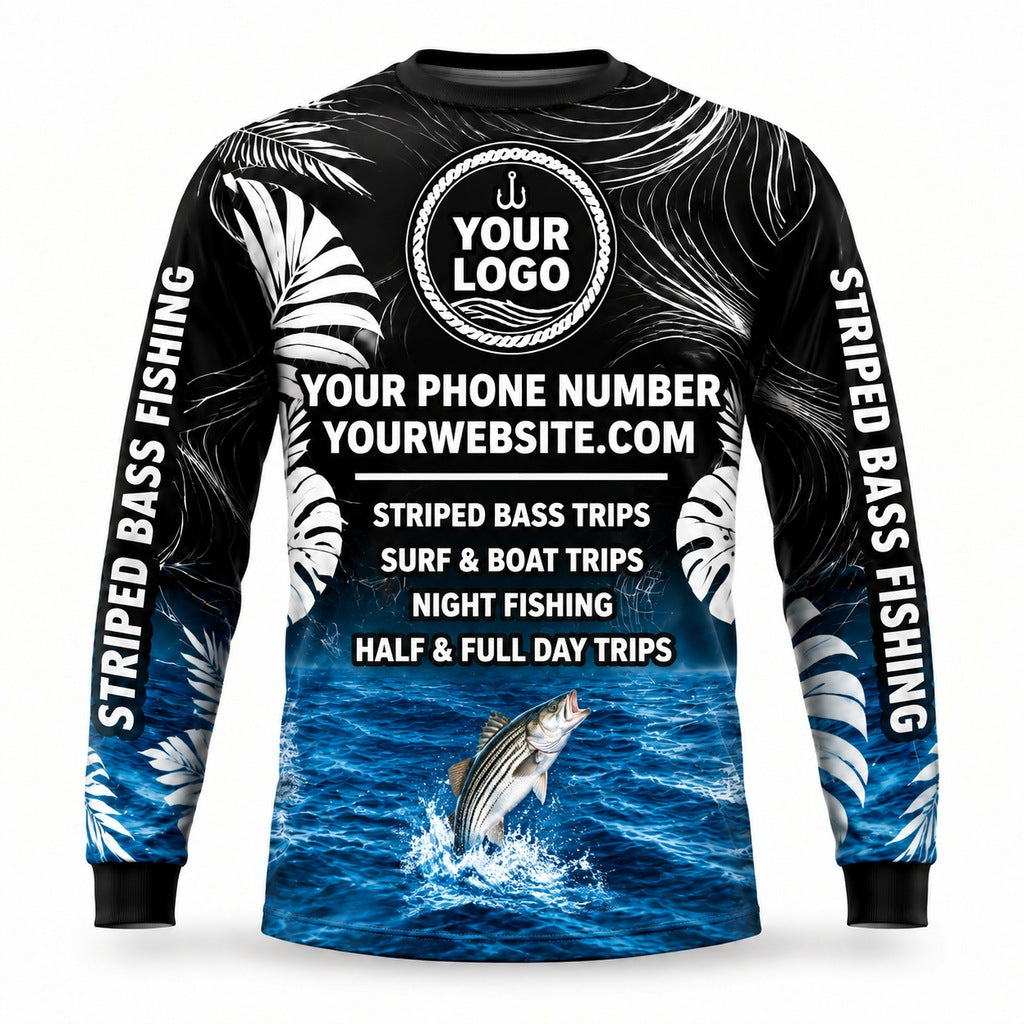 FG043 - Custom Fishing Guide Shirt - Striper Tropical - back