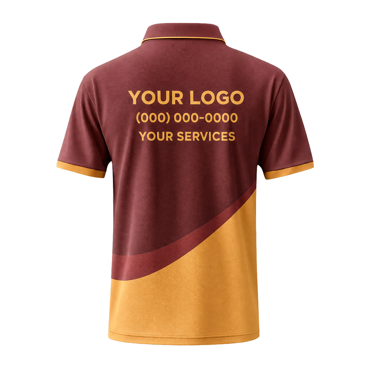 Maroon Gold Swoosh custom polo shirt FS25 - back