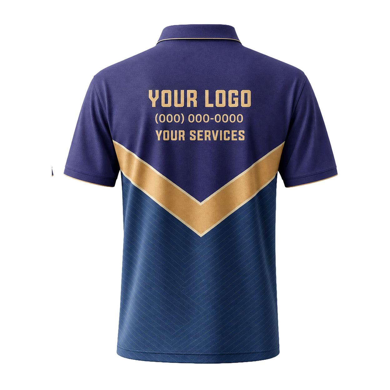 Navy Gold Chevron custom polo shirt FS34 - back