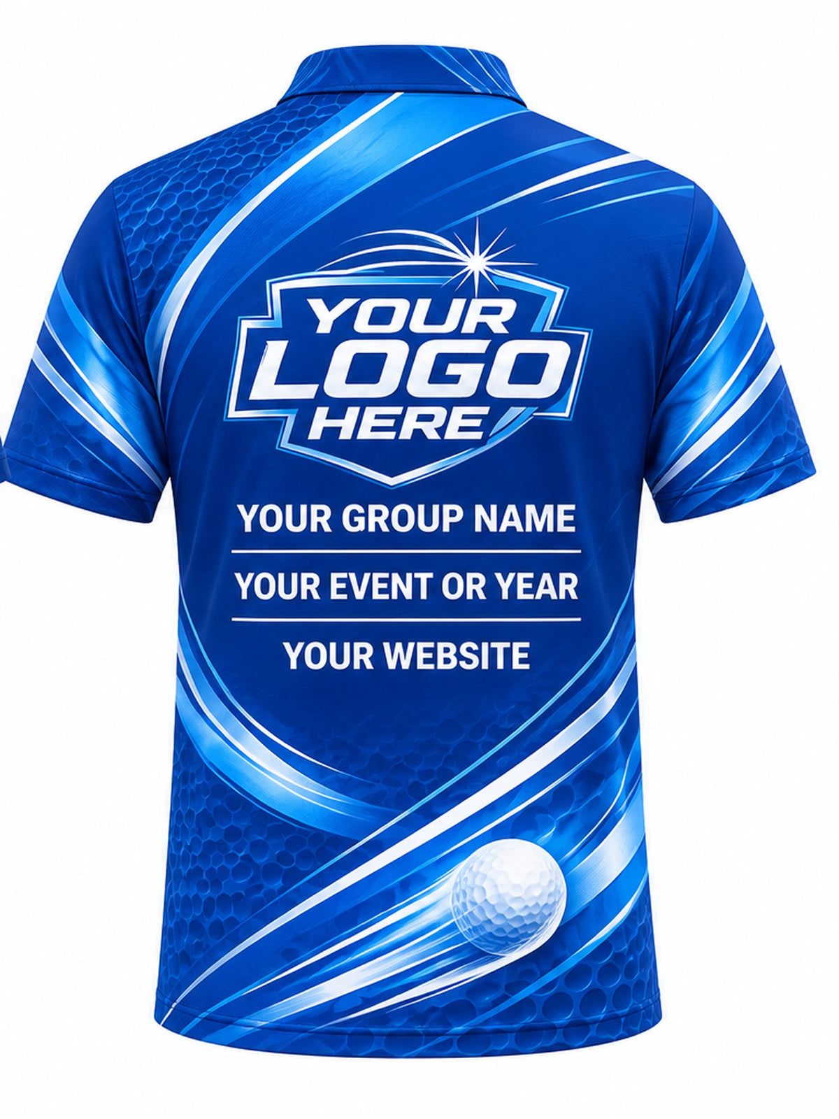 GLF010 - Custom Golf Polo - Royal Blue Breeze - back