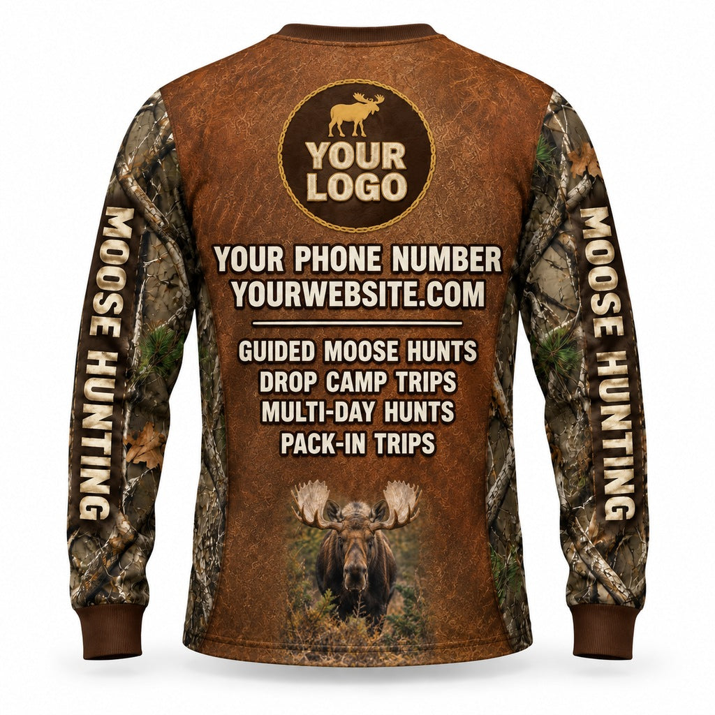 HG021 - Custom Hunting Guide Shirt - Leather Strap Moose - back