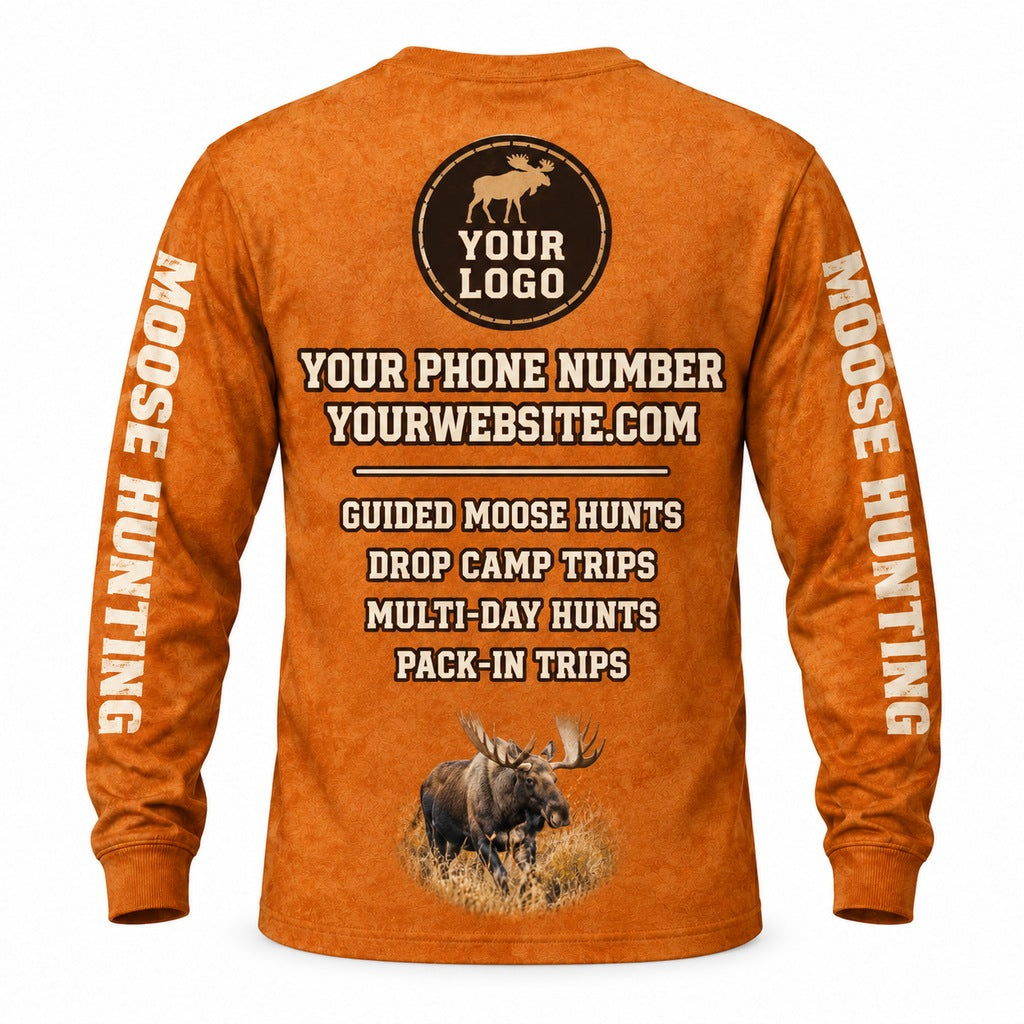 HG023 - Custom Hunting Guide Shirt - Chevron Moose - back