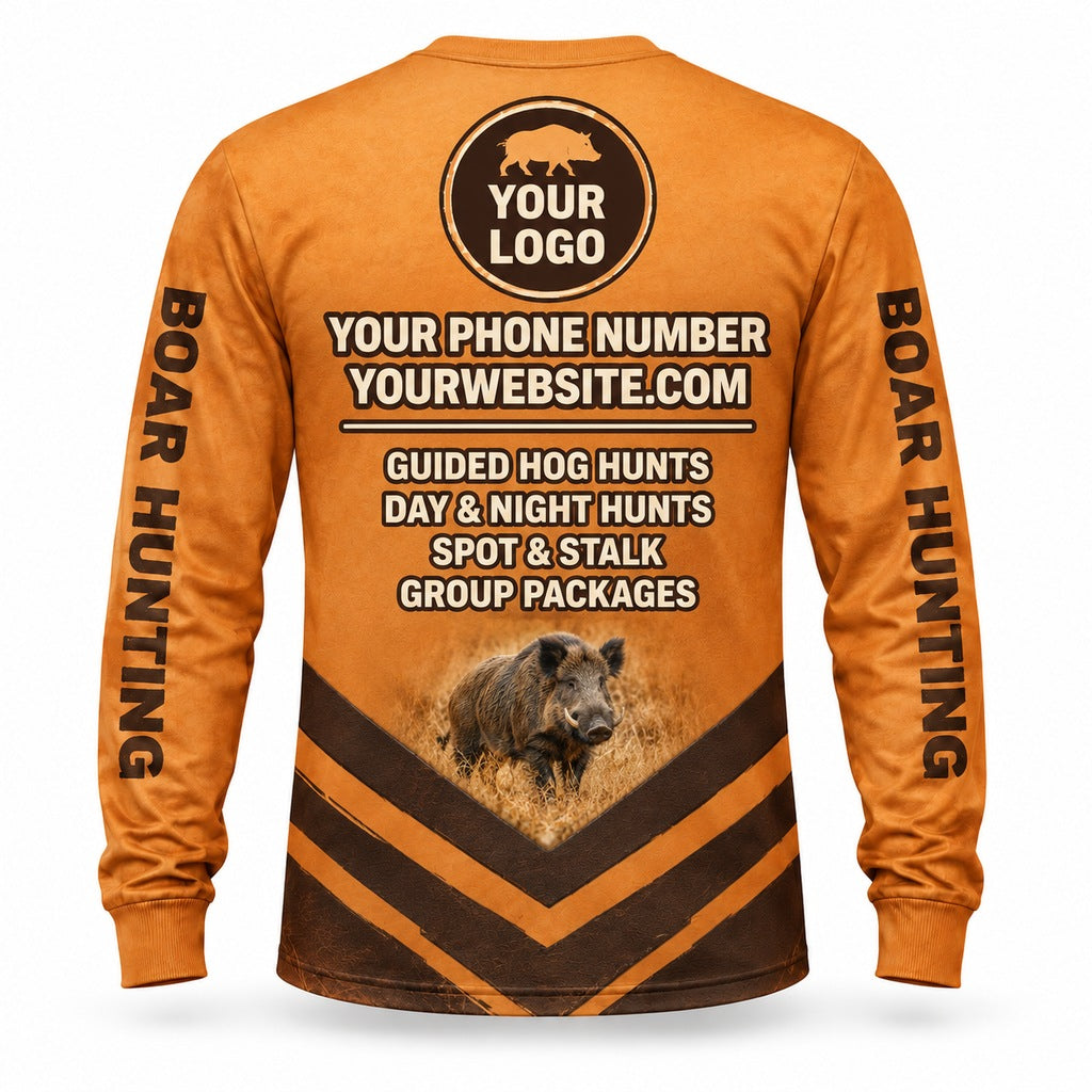 HG024 - Custom Hunting Guide Shirt - Chevron Boar - back