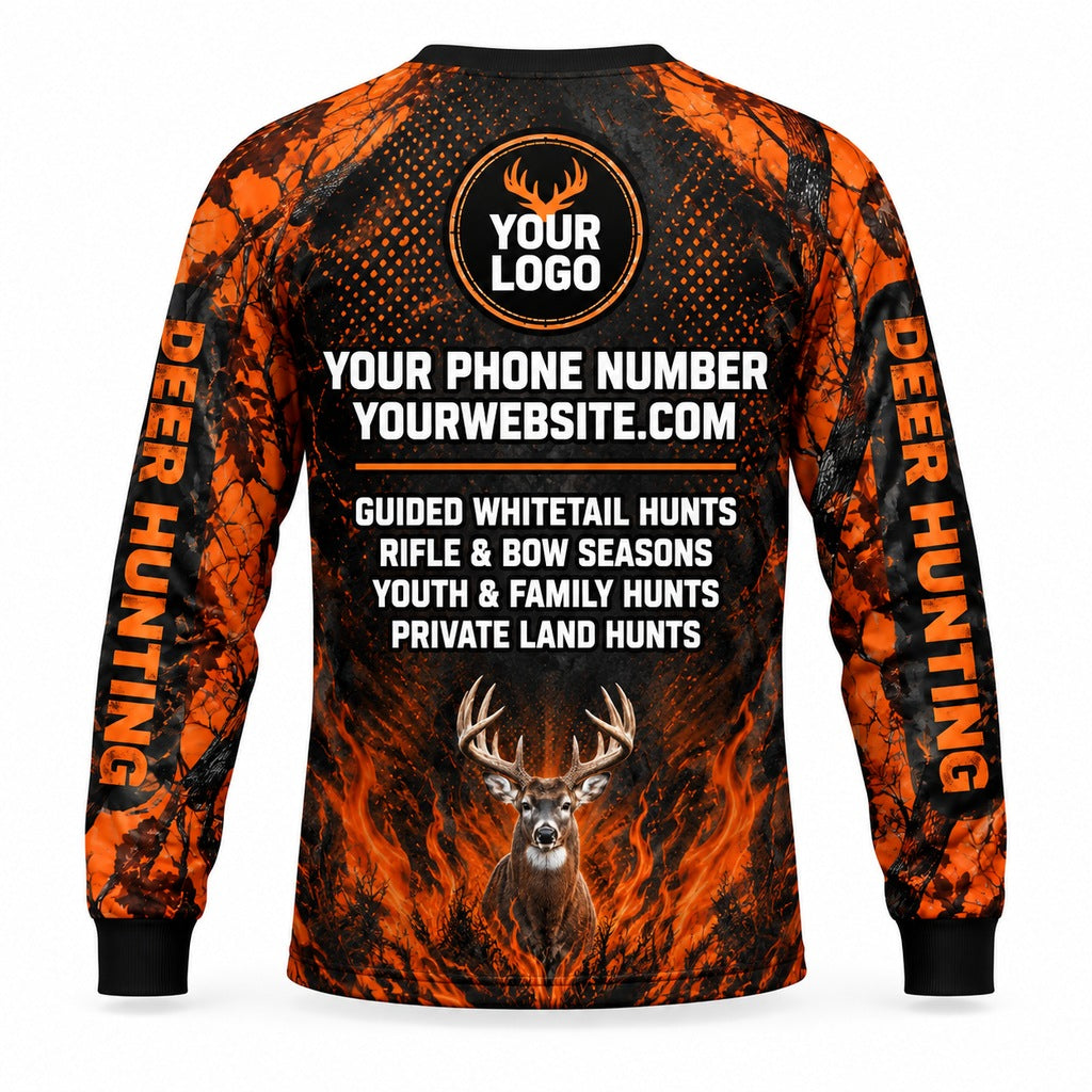 HG037 - Custom Hunting Guide Shirt - Orange Dot Buck - back