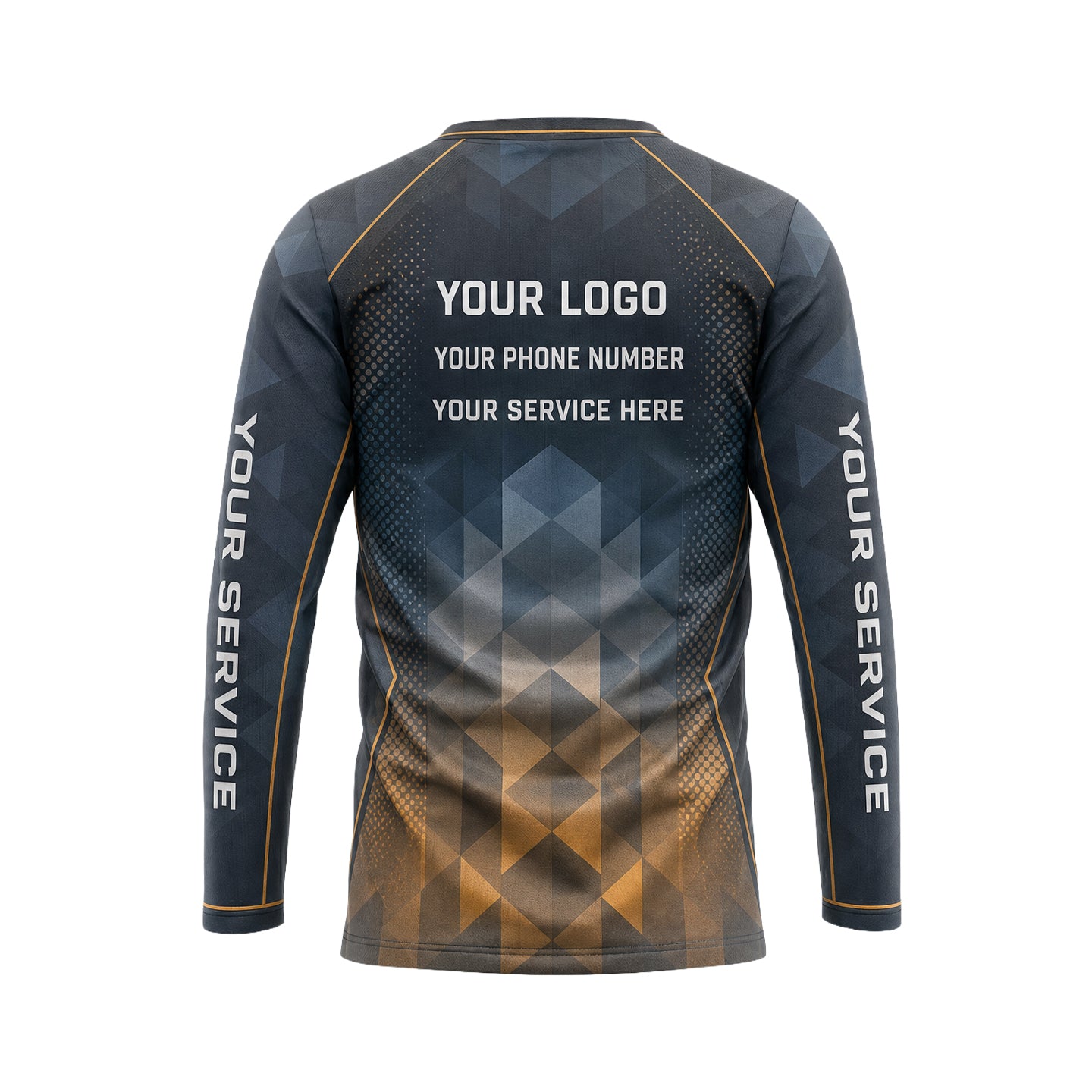 Gold-Blue Prism Fade custom jersey JSC0004 - back