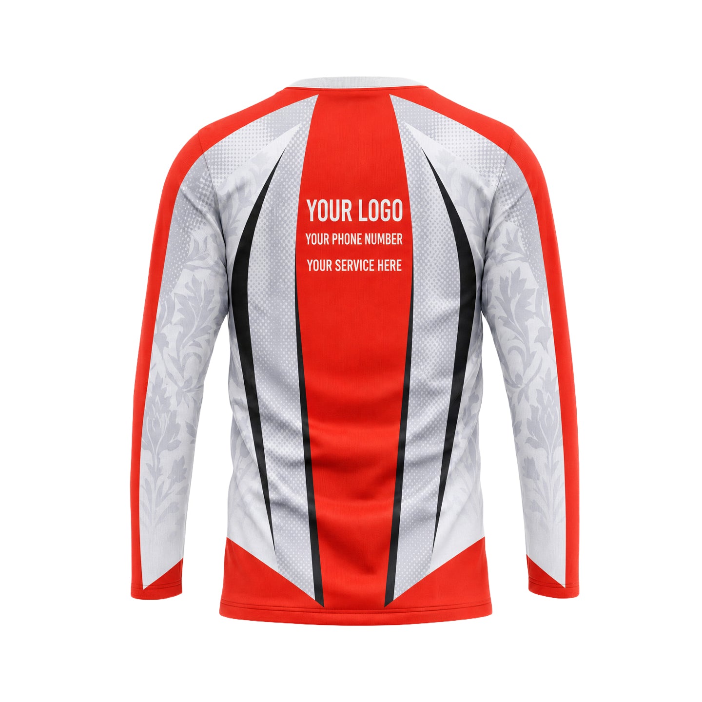 White Red Floral custom jersey JSC0010 - back