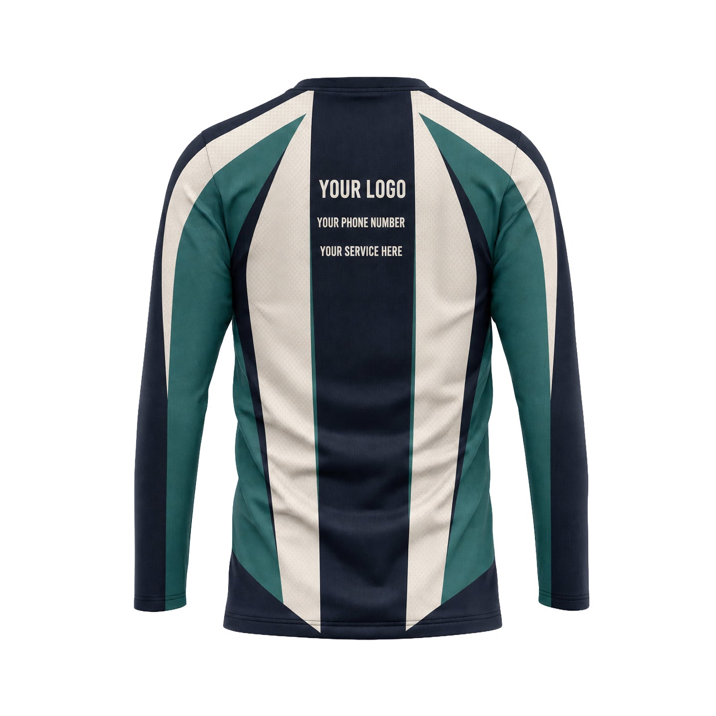 Teal Navy Colorblock custom jersey JSC0011 - back