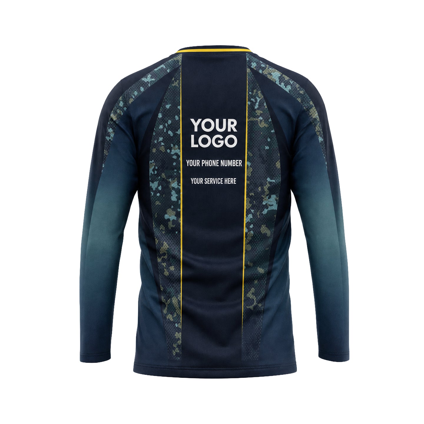 Navy Splatter Camo custom jersey JSC0013 - back
