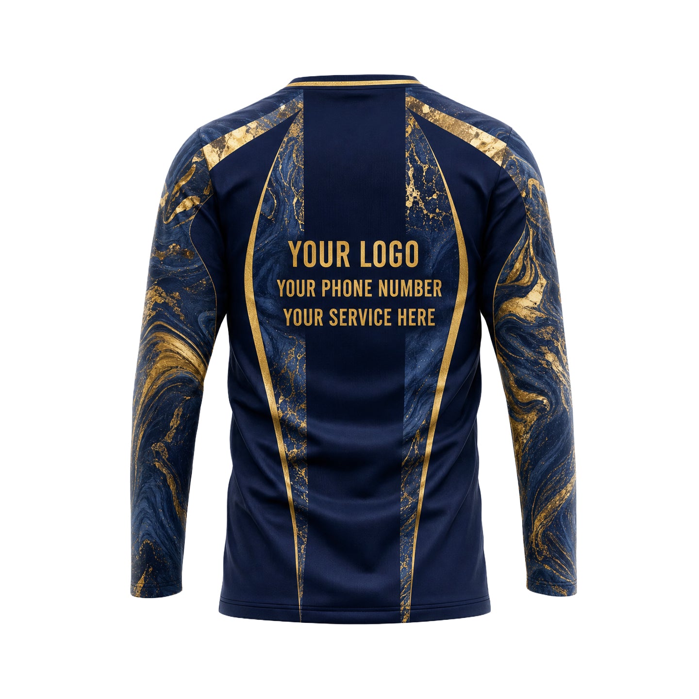 Ink Gold Marble custom jersey JSC0027 - back