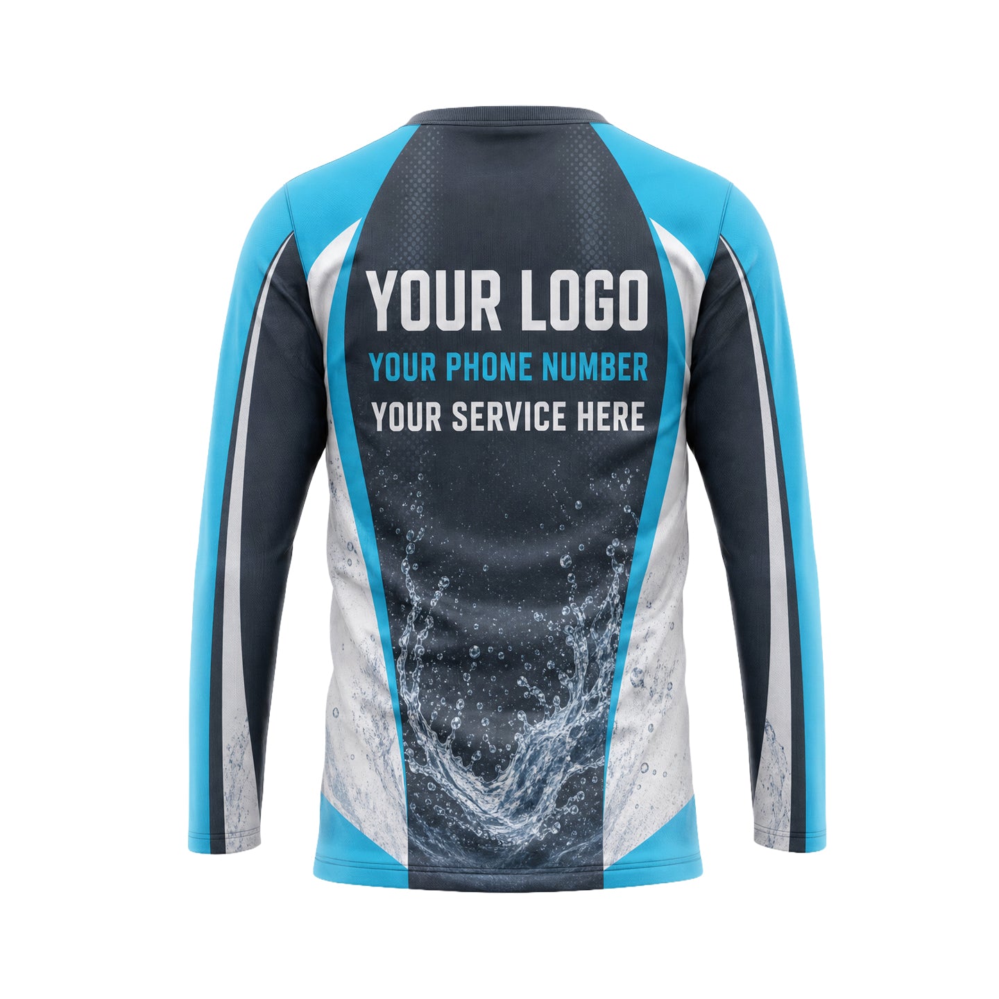 Turquoise White Panels custom jersey PWJSC0005 - back