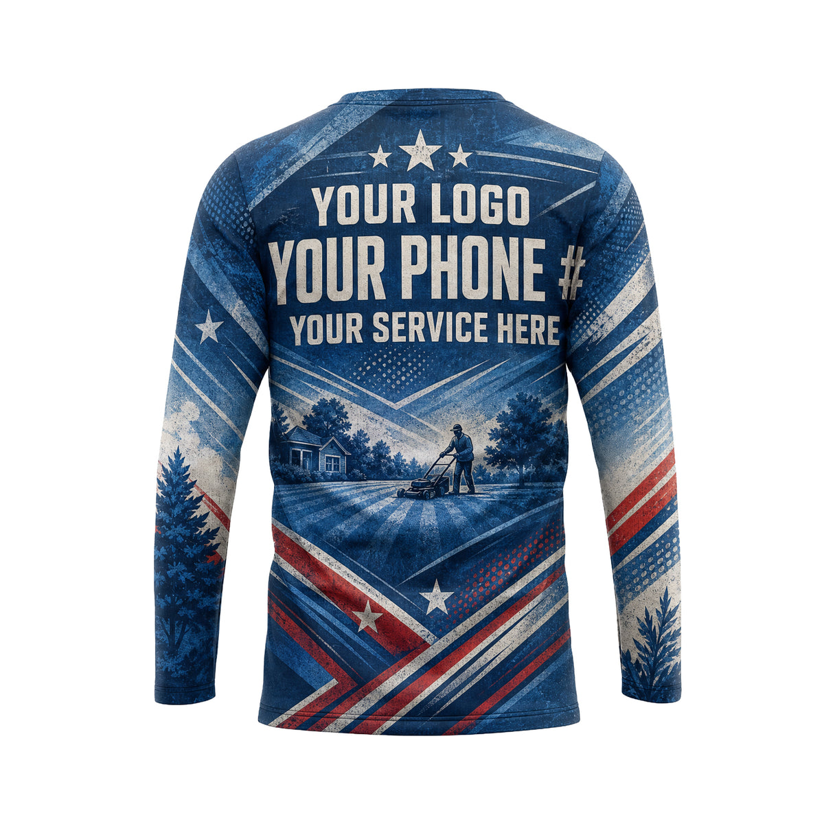 All-American Trimmer Liberty Green lawn care shirt LCLG0006 - back