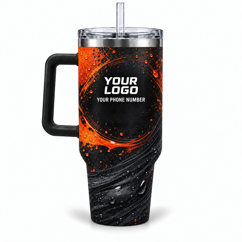 ADN048 personalized tumbler 40oz back product mockup