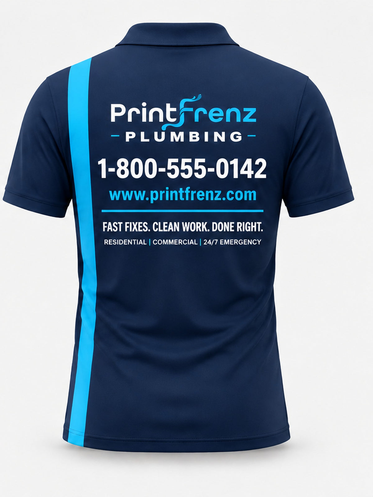 PLP004 - Custom Plumbing Polo - Vertical Band - back