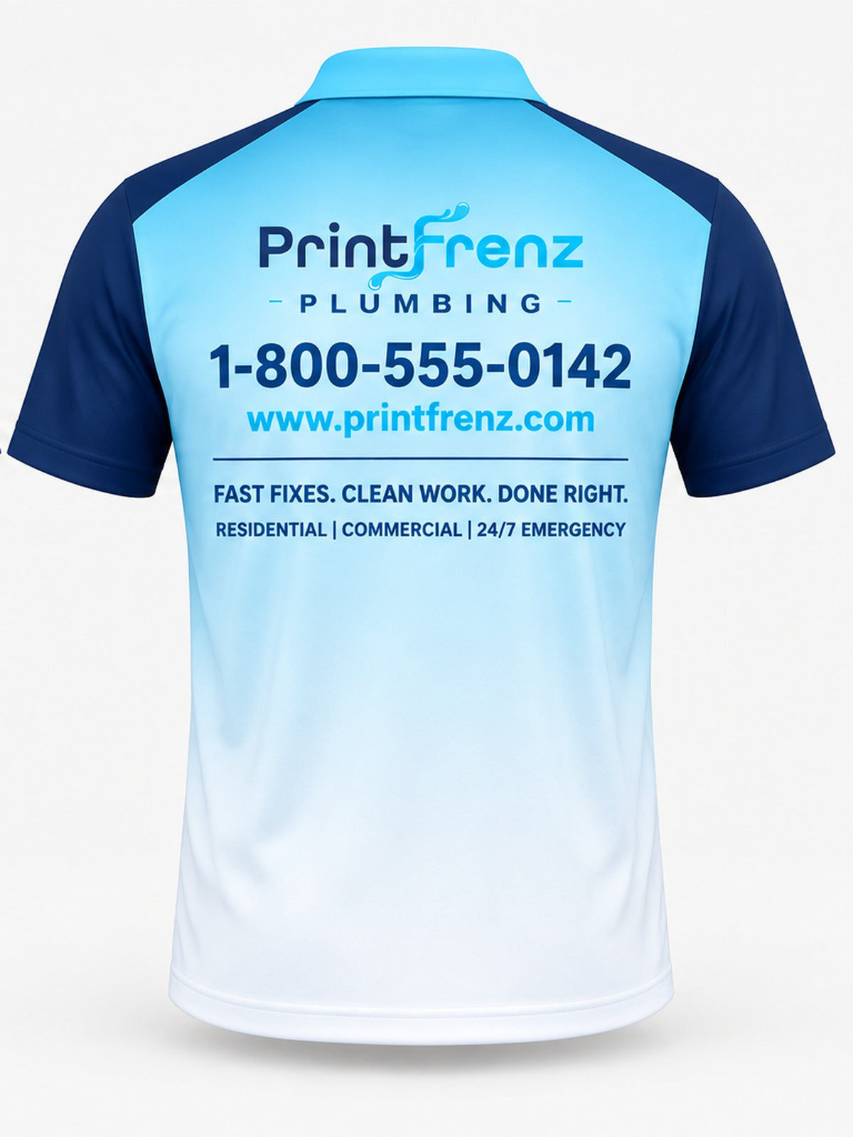 PLP016 - Custom Plumbing Polo - Aqua Clean - back