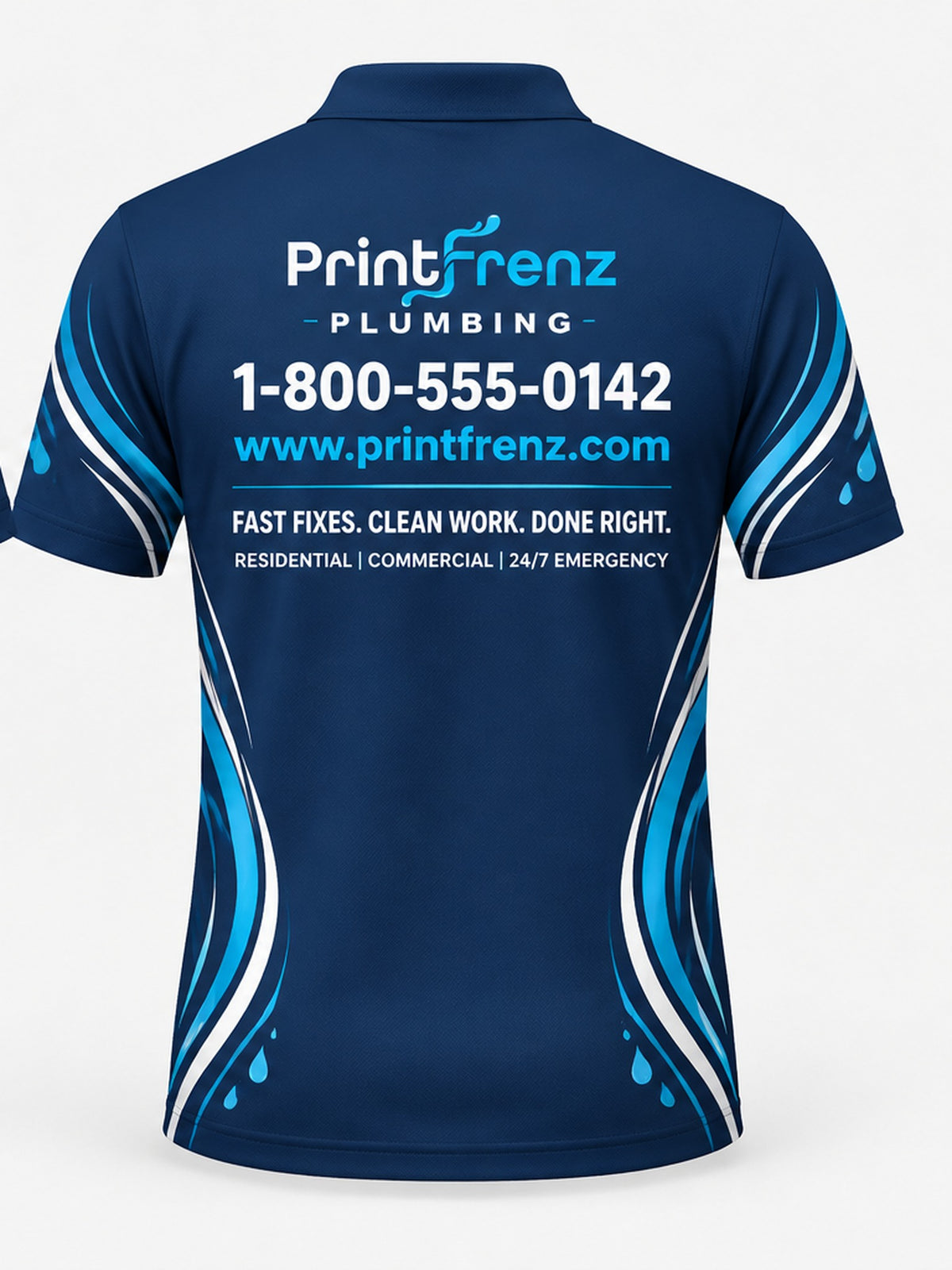 PLP017 - Custom Plumbing Polo - Flow Lines - back