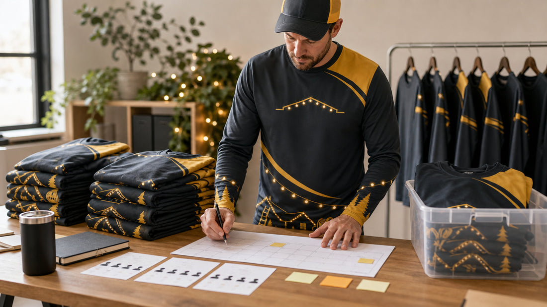 Summer Crew Shirt Planning for Holiday Lighting Installation Work