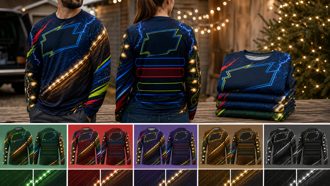 Color Palette Ideas for Holiday Lighting Installation Crew Shirts