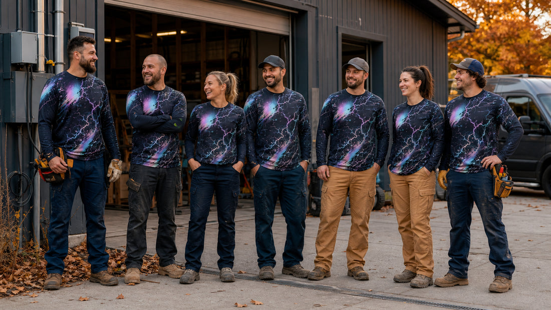 Fall Electrician Shirt Ideas for Layered Teams